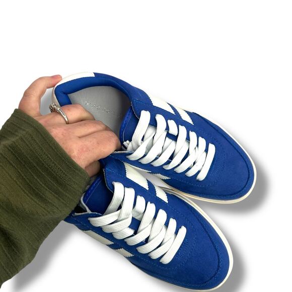 NEW Madden Girl Blue Sneakers Size 6 Lace Up Low Top Platform Faux Suede Skater - Picture 9 of 10